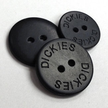 BD-10 Black 2-Hole "Dickies" Uniform Button, Priced by the Dozen